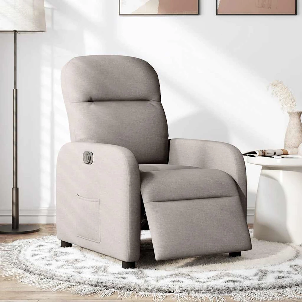 Fotelis Elektrinis atlošiamas krėslas, taupe spalvos, audinys