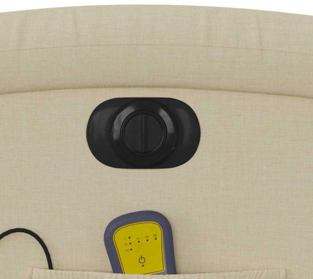 Fotelis Elektrinis atlošiamas masažinis krėslas, kreminis, audinys