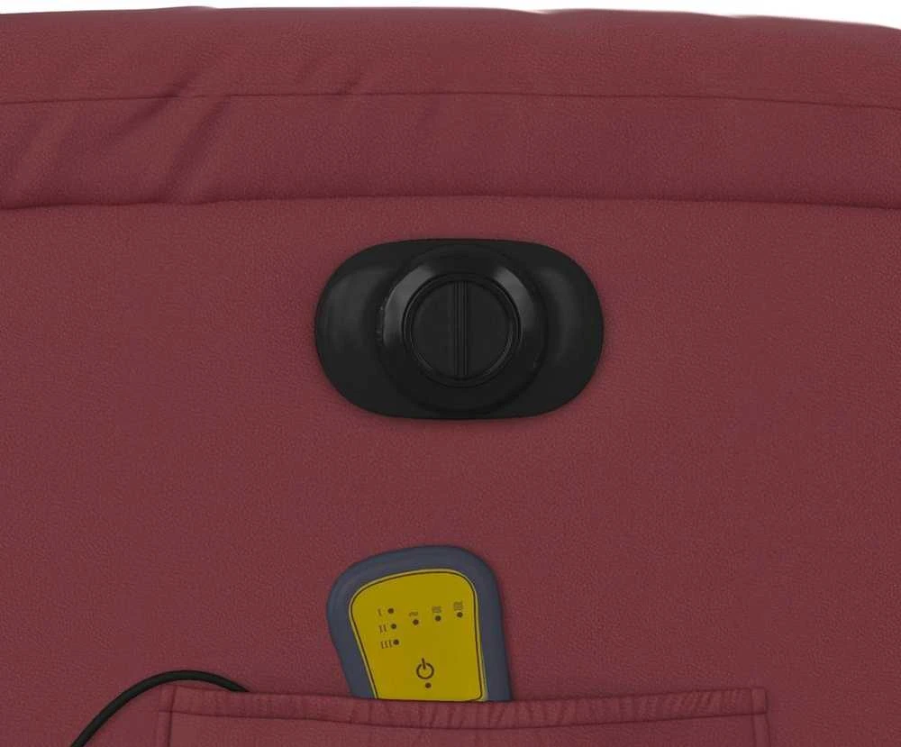 Fotelis Elektrinis atlošiamas masažinis krėslas, vyno, dirbtinė oda