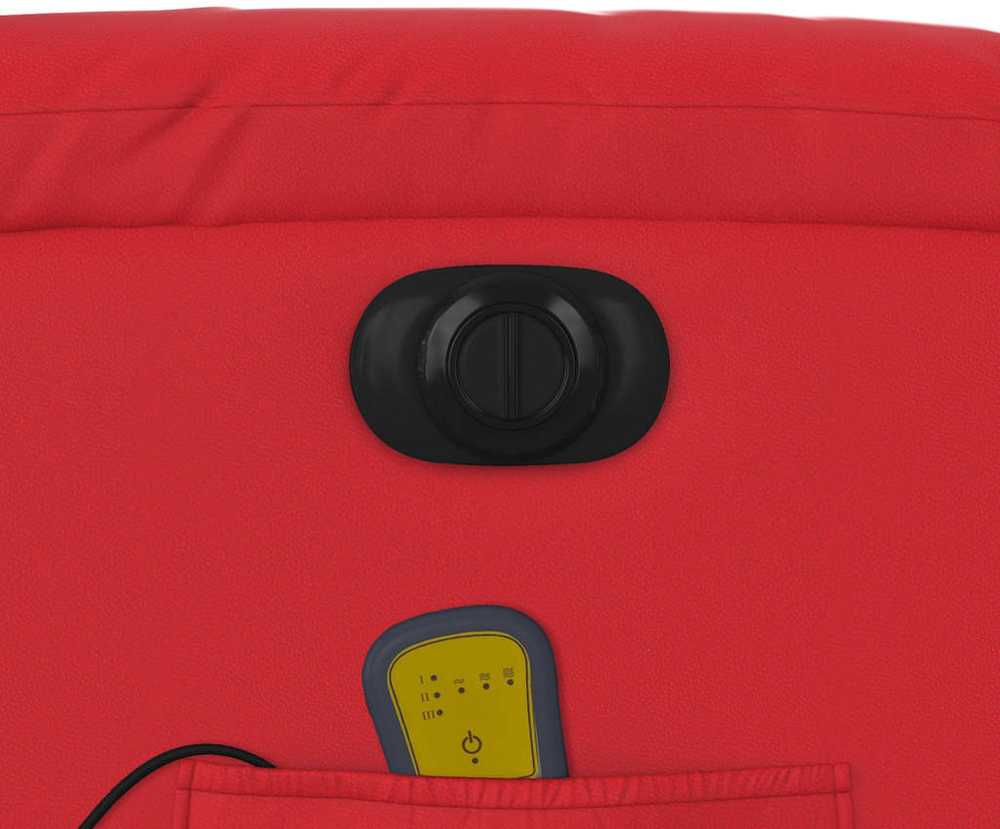 Fotelis Elektrinis atlošiamas masažinis krėslas, raudonas, dirbtinė oda