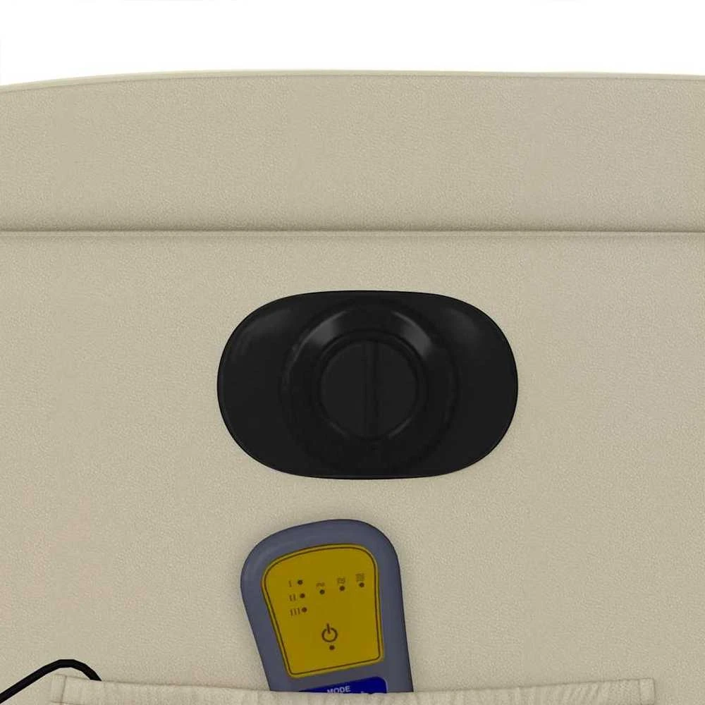 Fotelis Elektrinis atlošiamas masažinis krėslas, kreminis, dirbtinė oda