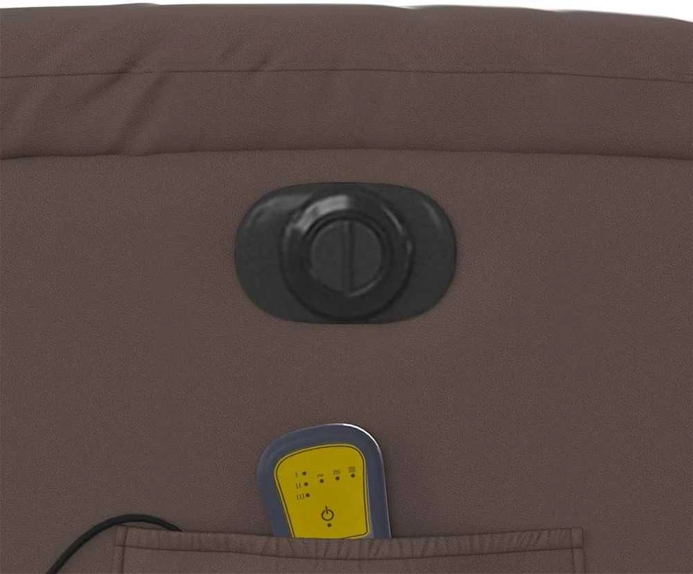 Fotelis Elektrinis atlošiamas masažinis krėslas, rudas, dirbtinė oda