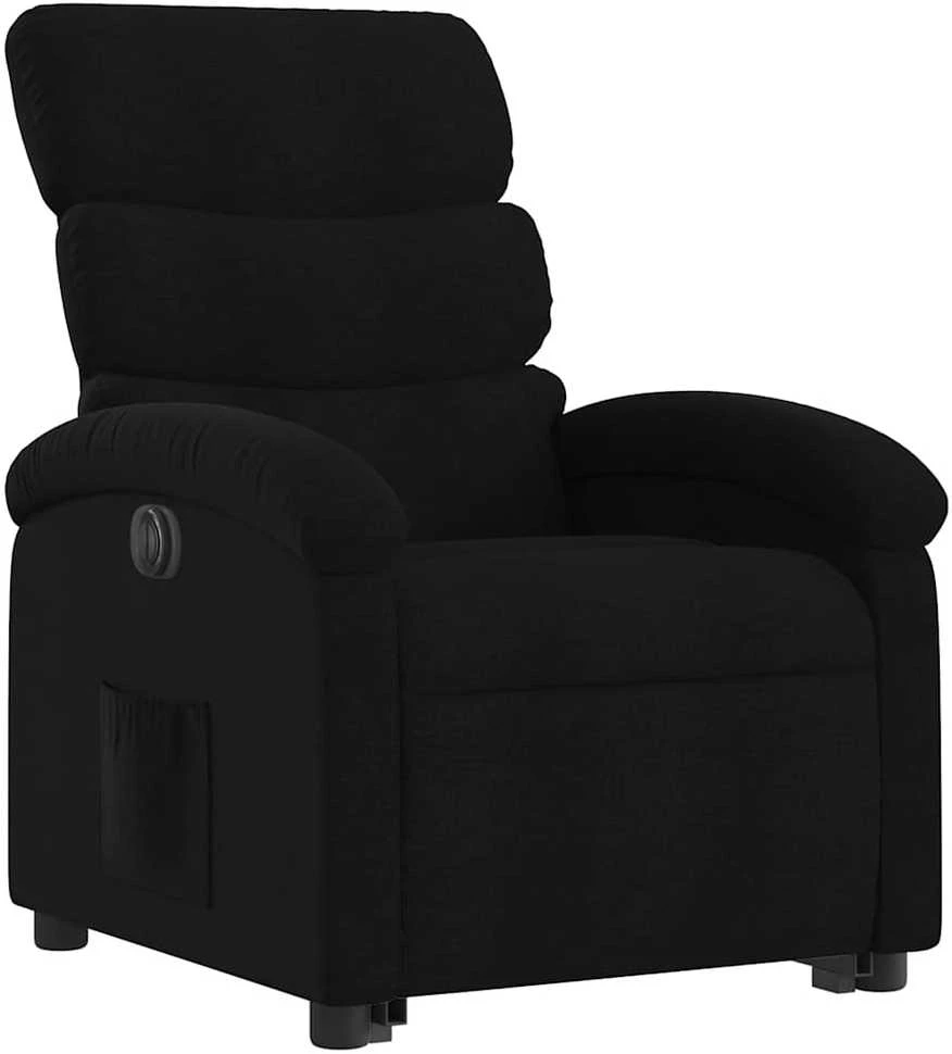 Fotelis Elektrinis atsistojantis atlošiamas krėslas, juodas, audinys