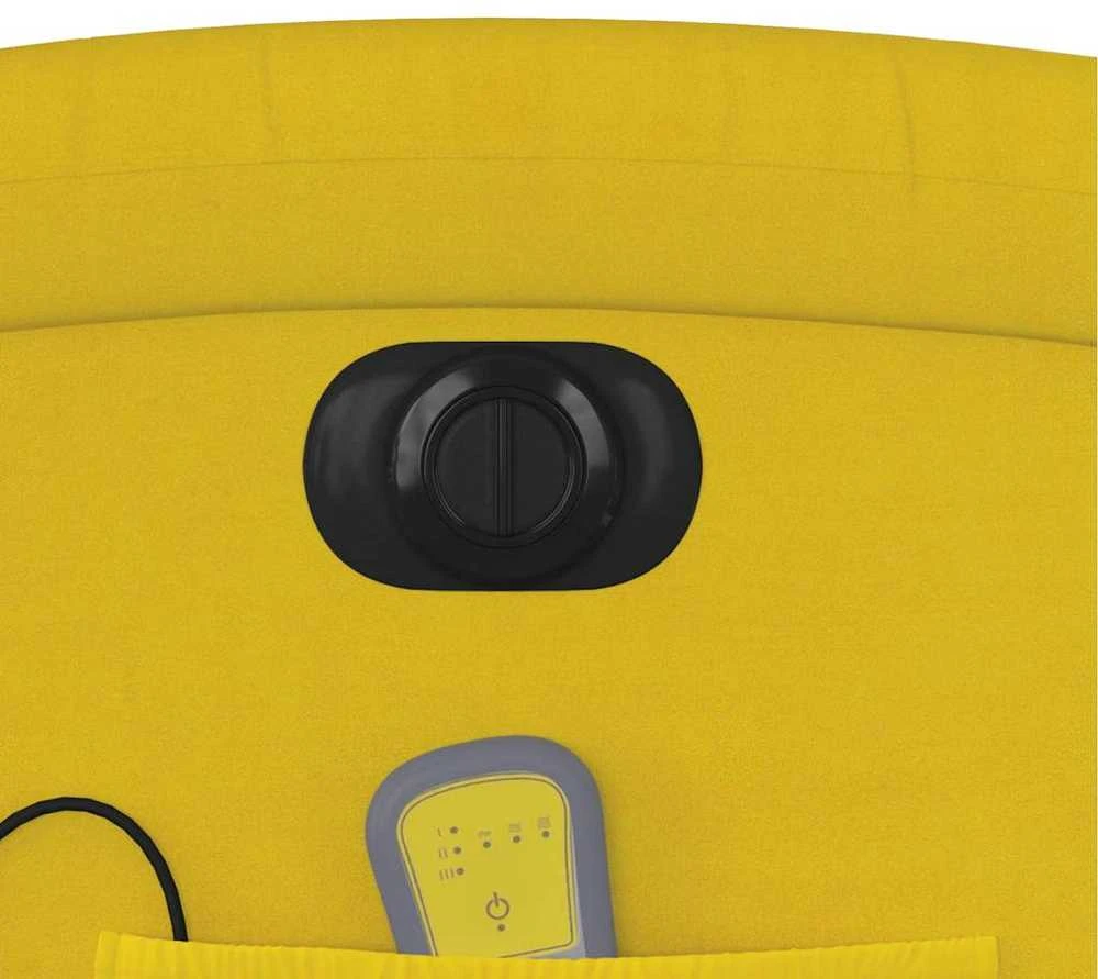 Fotelis Elektrinis atsistojantis masažinis krėslas, geltonas, aksomas