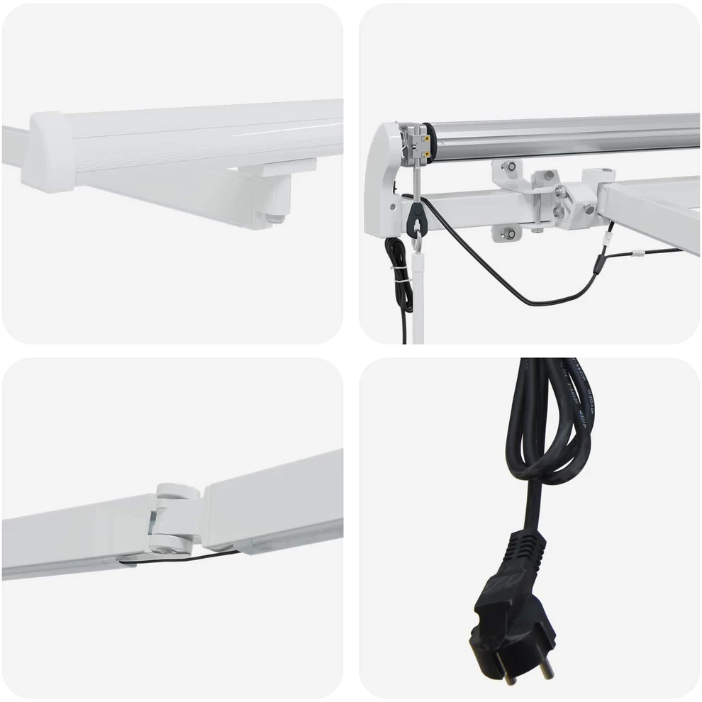 Elektrinis markizės rėmas su LED ir jutikliu 4,5 x 3,5 m Balta