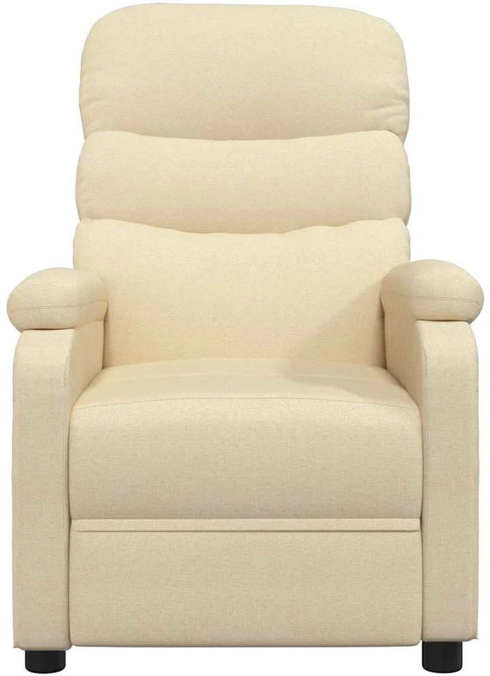 Elektrinis masažinis krėslas, kreminės spalvos, audinys