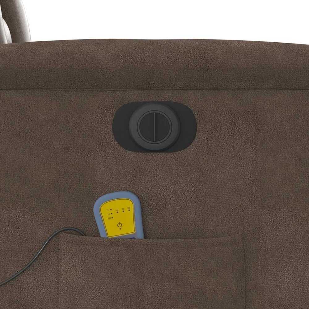 Fotelis Elektrinis masažinis krėslas, rudas, mikropluošto audinys