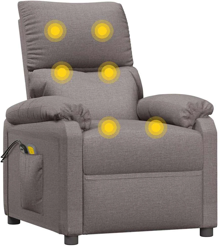 Elektrinis masažinis krėslas, taupe spalvos, audinys