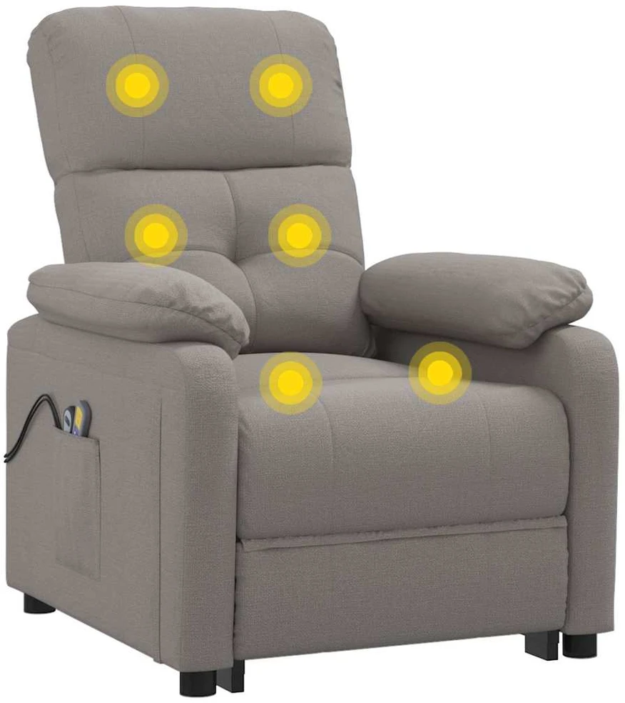 Elektrinis masažinis krėslas, taupe spalvos, audinys