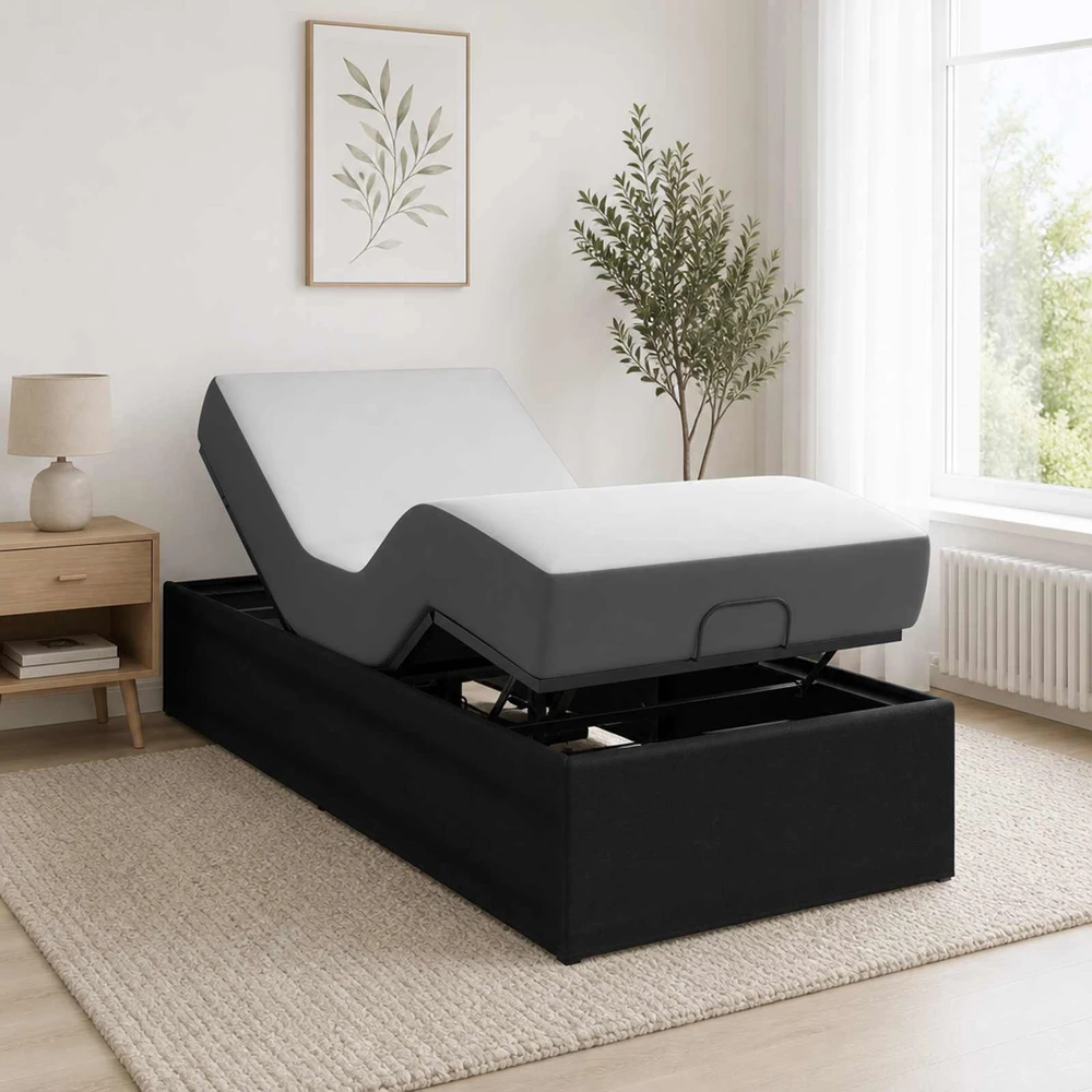 Elektrinis reguliuojamas lovos rėmas Juoda 200 x 90 x 33,5 cm