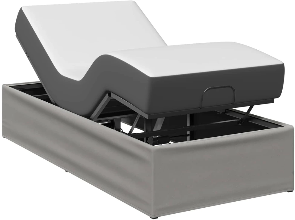Elektrinis reguliuojamas lovos rėmas Šviesiai pilka