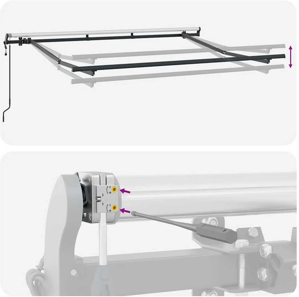 Markizės rėmas Antracito 4 x 2 m Metalas