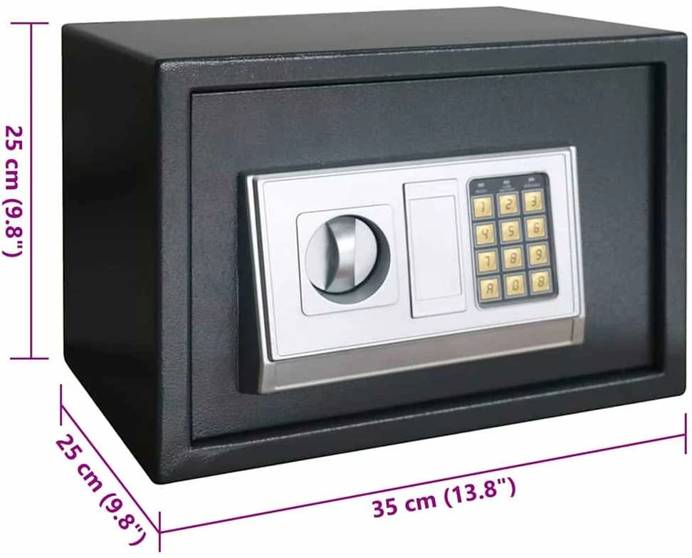 Skaitmeninis seifas Tamsiai pilka 35 x 25 x 25 cm Plienas