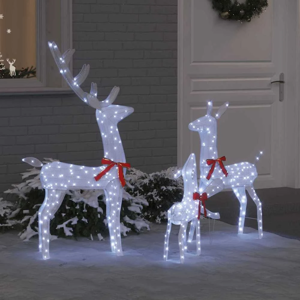 Elnių Šeima 3 vnt. 300 LED Šalta balta 68 x 26 x 127 cm Audinys