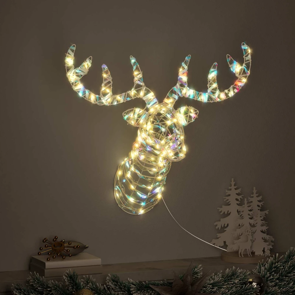 Elnių tempimo roges 140 LED Šilta balta 68 x 36.5 x 62.5 cm PET