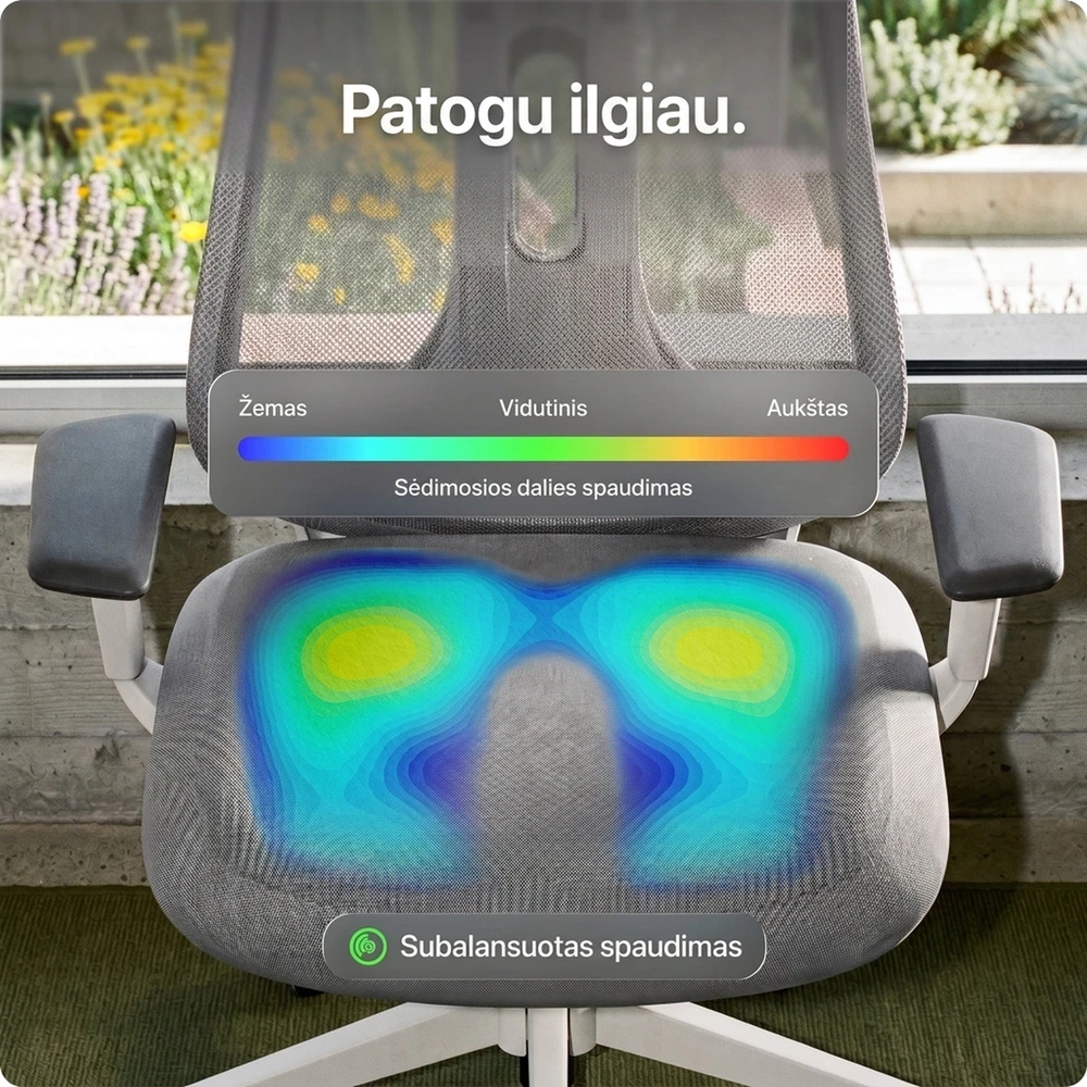 Ergonix OmniSit Pro Pilka Ergonominė Biuro kėdė 150 kg. | 5 metų garantija