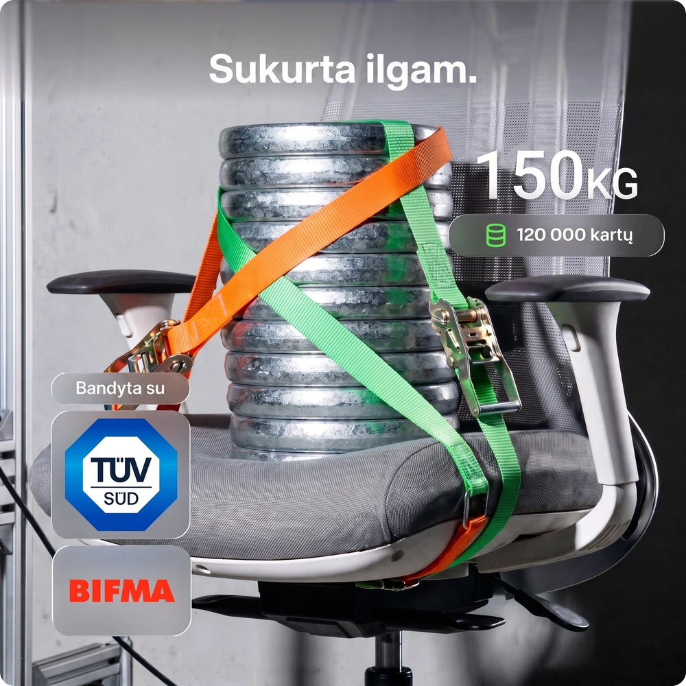 Ergonix OmniSit Pro Pilka Ergonominė Biuro kėdė 150 kg. | 5 metų garantija
