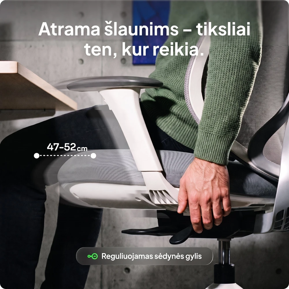 Ergonix OmniSit Pro Pilka Ergonominė Biuro kėdė 150 kg. | 5 metų garantija