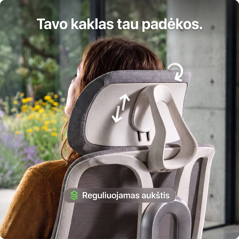 Ergonix OmniSit Pro Pilka Ergonominė Biuro kėdė 150 kg. | 5 metų garantija