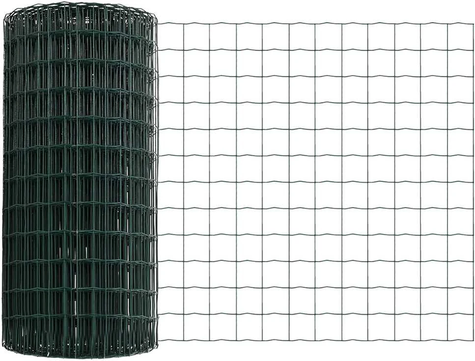 Eurų tvora su betono baze 25 x 0,6 m PVC dengtas plienas Žalia