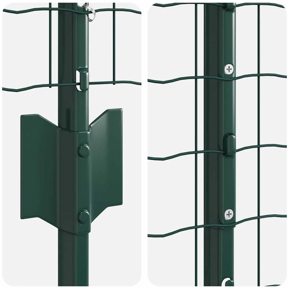 Euro tvoros su stulpu 25 x 1,2 m PVC dengtas plienas Žalia