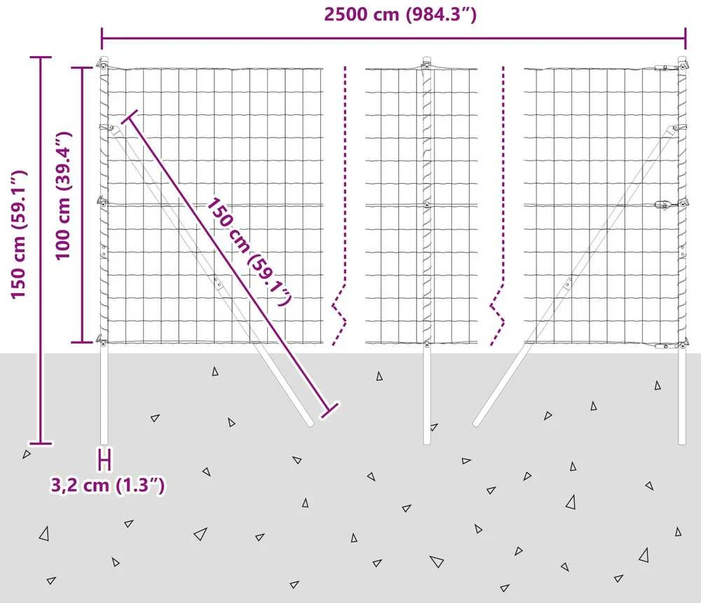 Euro tvoros žemės tvirtinimas 25 x 1 m PVC dengtas plienas