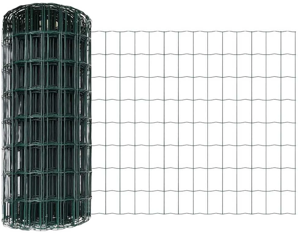 Euro tvoros su stulpu 25 x 0,6 m PVC dengtas plienas Žalia