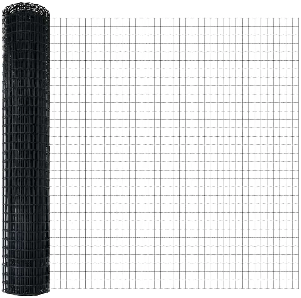 Euro tvora 1,5 x 10 m PVC padengta geležis Pilka