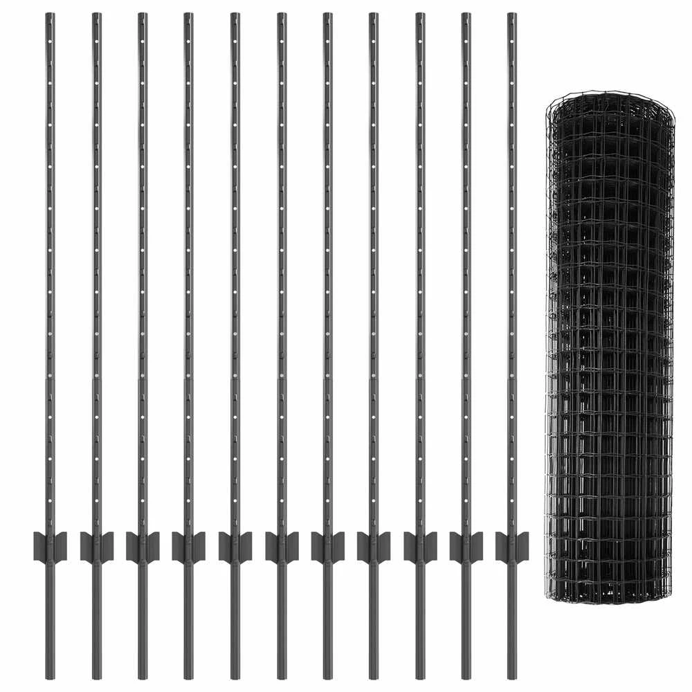 Euro tvoros su stulpu 25 x 1,2 m PVC dengtas plienas Pilka