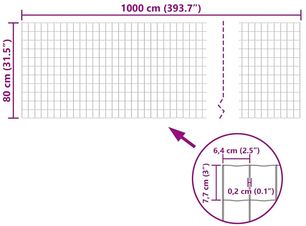 Euro tvora, pilka, 10x0,8m, plienas