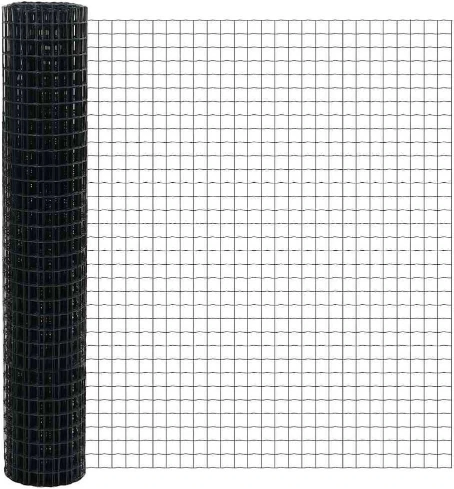 Euro tvoros su stulpu 10 x 1,5 m PVC dengtas plienas Pilka