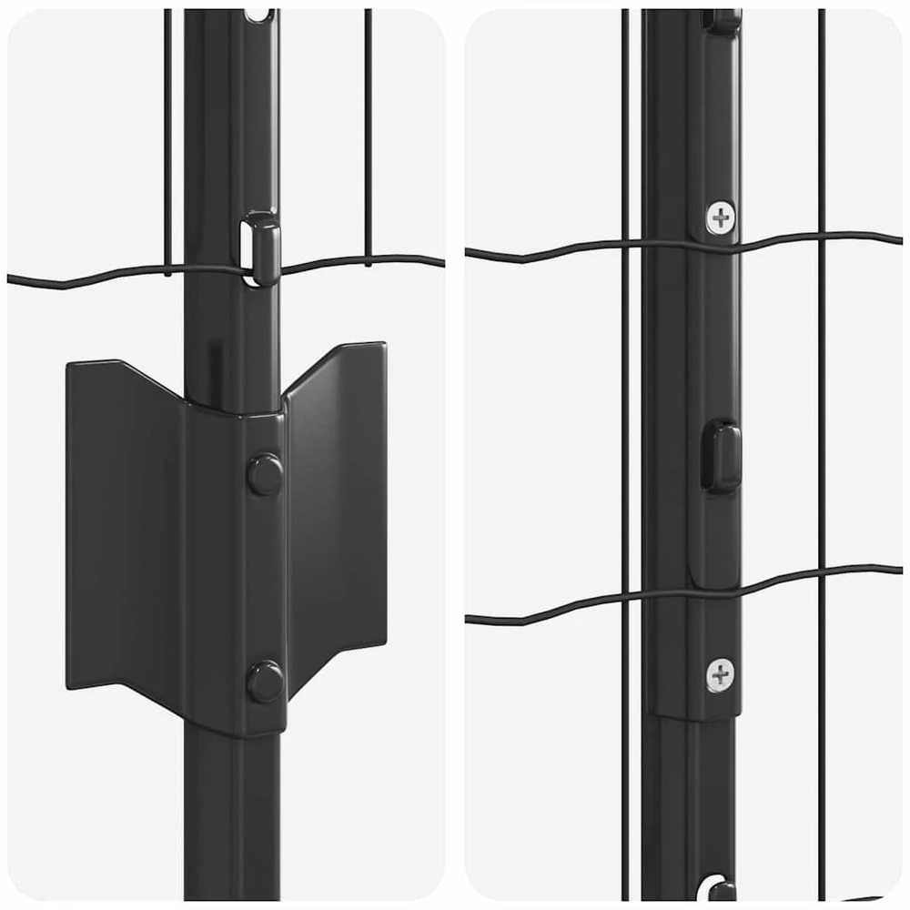 Euro tvoros su stulpu 10 x 1 m PVC dengtas plienas Pilka
