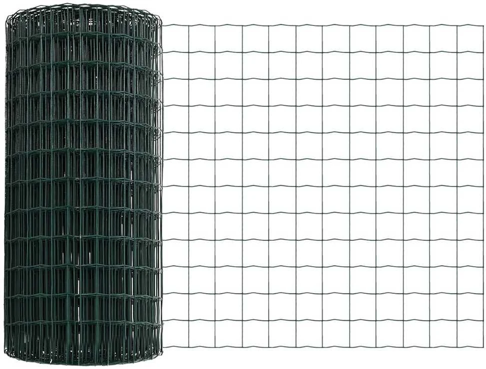 Euro tvoros su stulpu 25 x 0,6 m PVC dengtas plienas Žalia