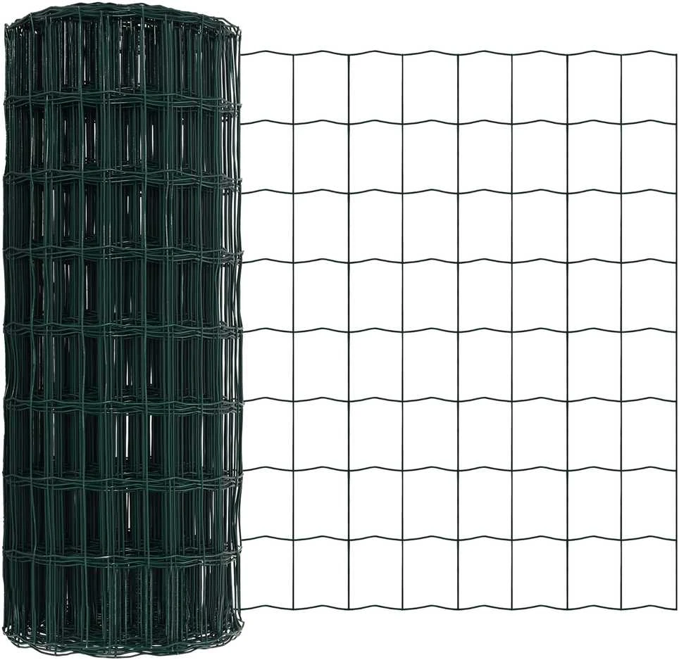 Eurų tvora su betono baze 25 x 0,6 m PVC dengtas plienas Žalia