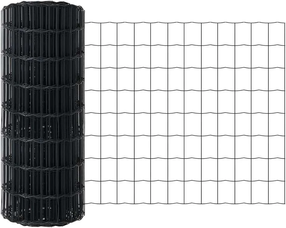 Euro tvoros su stulpu 50 x 0,6 m PVC dengtas plienas Pilka