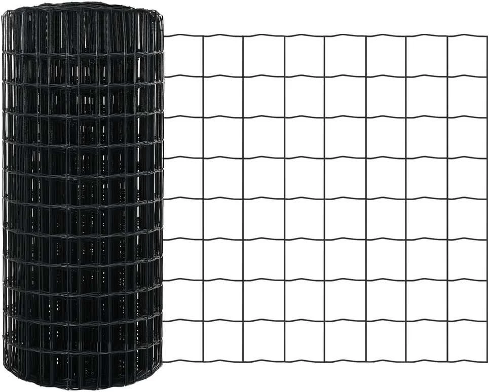 Euro tvoros su stulpu 50 x 0,6 m PVC dengtas plienas Pilka