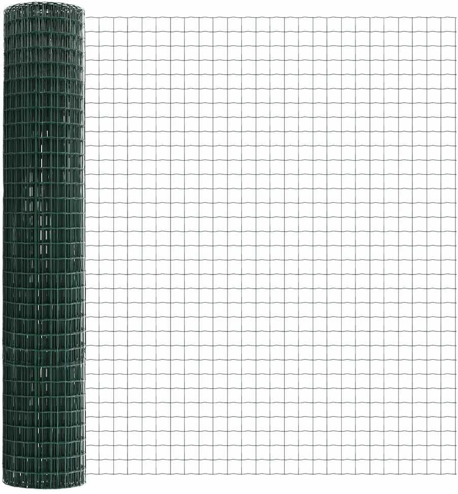 Euro tvoros su stulpu 10 x 1,6 m PVC dengtas plienas Žalia