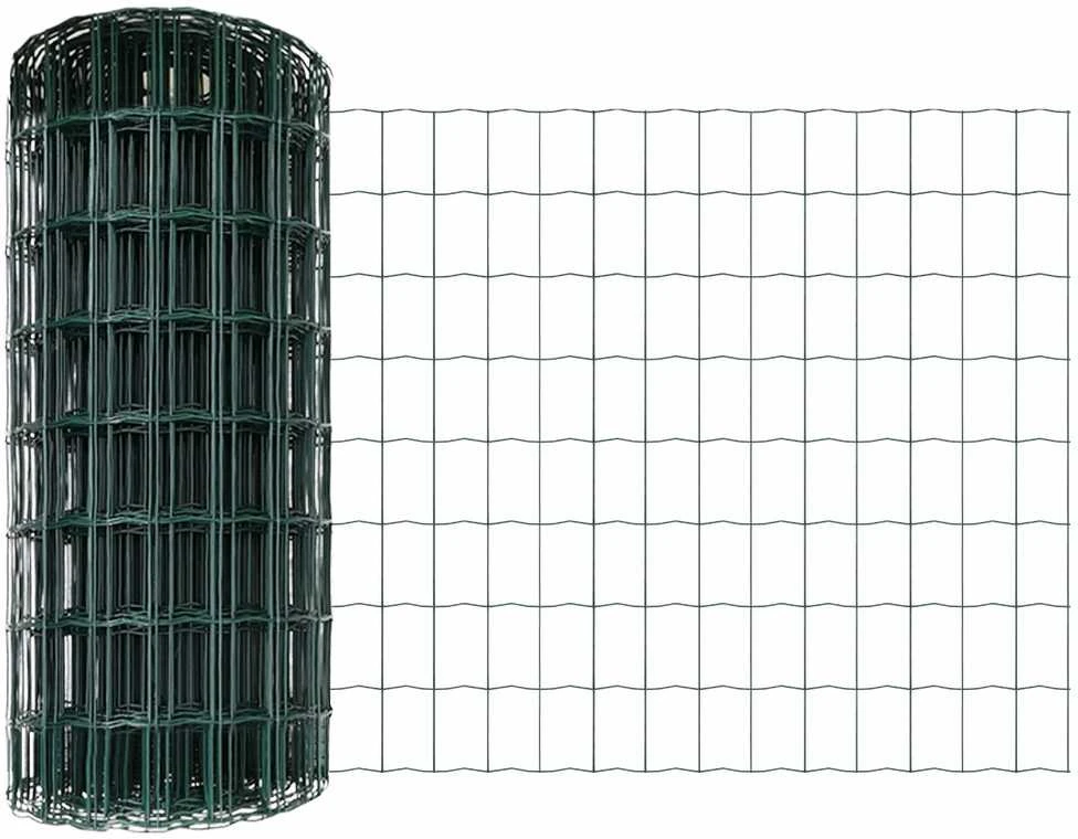 Euro tvoros su stulpu 10 x 0,8 m PVC dengtas plienas Žalia