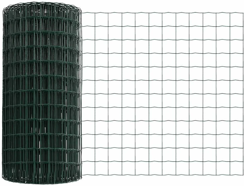 Euro tvoros su stulpu 10 x 0,8 m PVC dengtas plienas Žalia