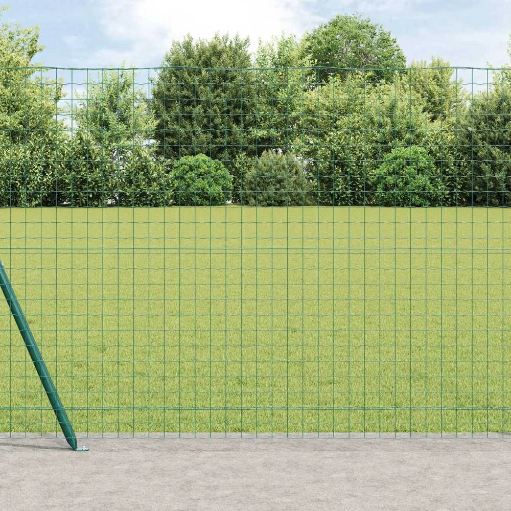 Eurų tvora su betono baze 10 x 1,2 m PVC dengtas plienas Žalia