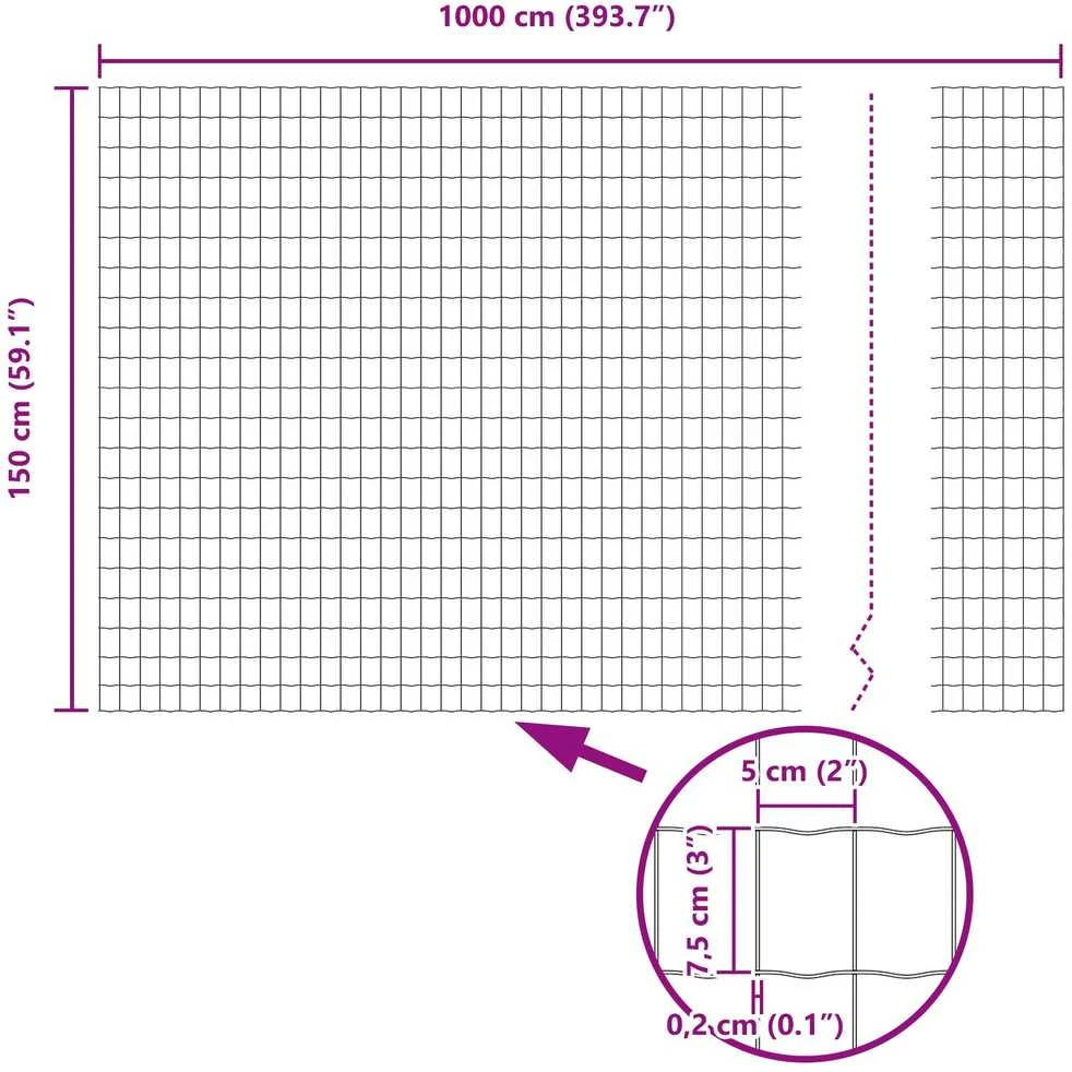 Lauko Euro tvoros gruntinis tvirtinimas 10 x 1,5 m Sidabrinė