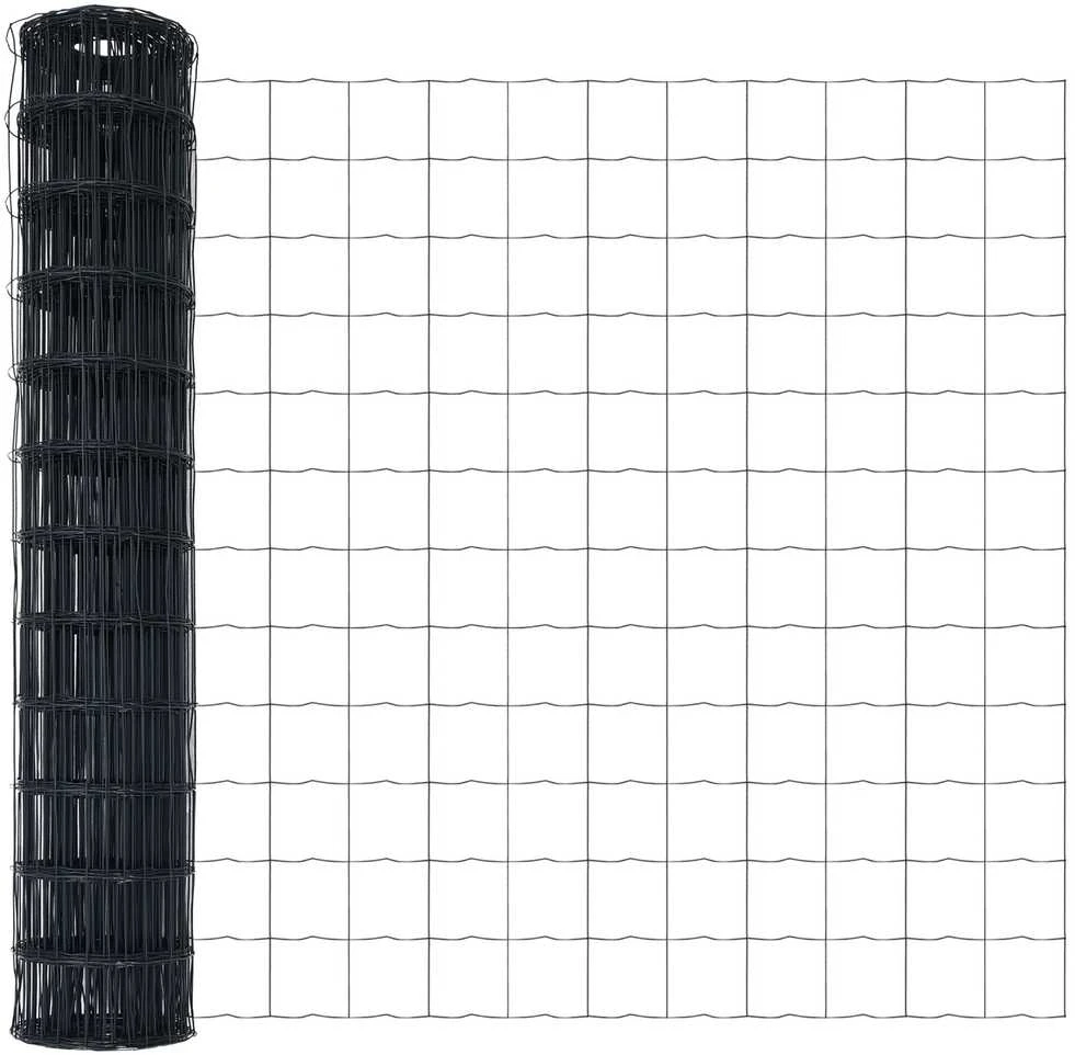 Eurų tvora su betono baze 25 x 0,8 m PVC dengtas plienas Pilka