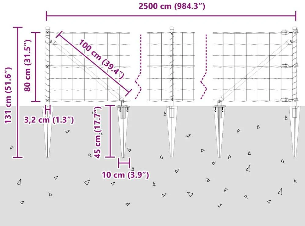 Euro tvora su smeigėmis 25 x 0,8 m PVC dengtas plienas Žalia