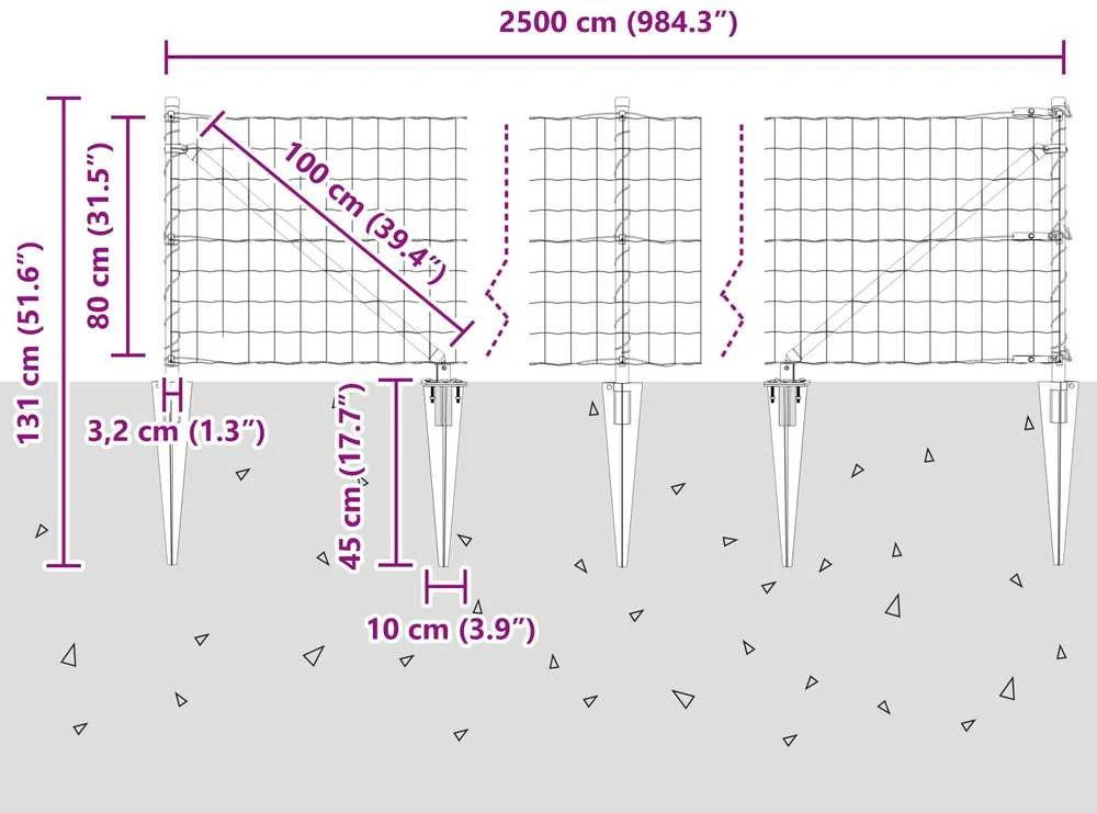 Euro tvora su smeigėmis 25 x 0,8 m PVC dengtas plienas Žalia