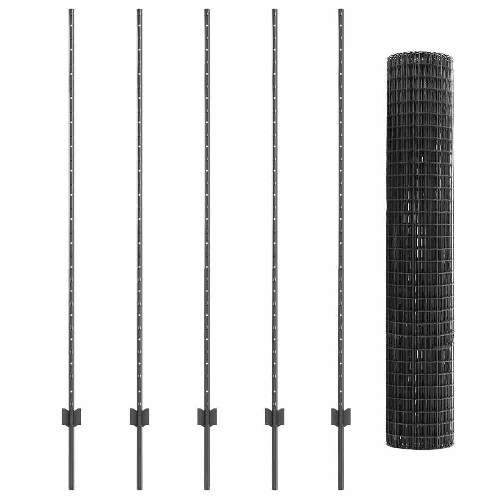 Euro tvoros su stulpu 10 x 1,6 m PVC dengtas plienas Pilka