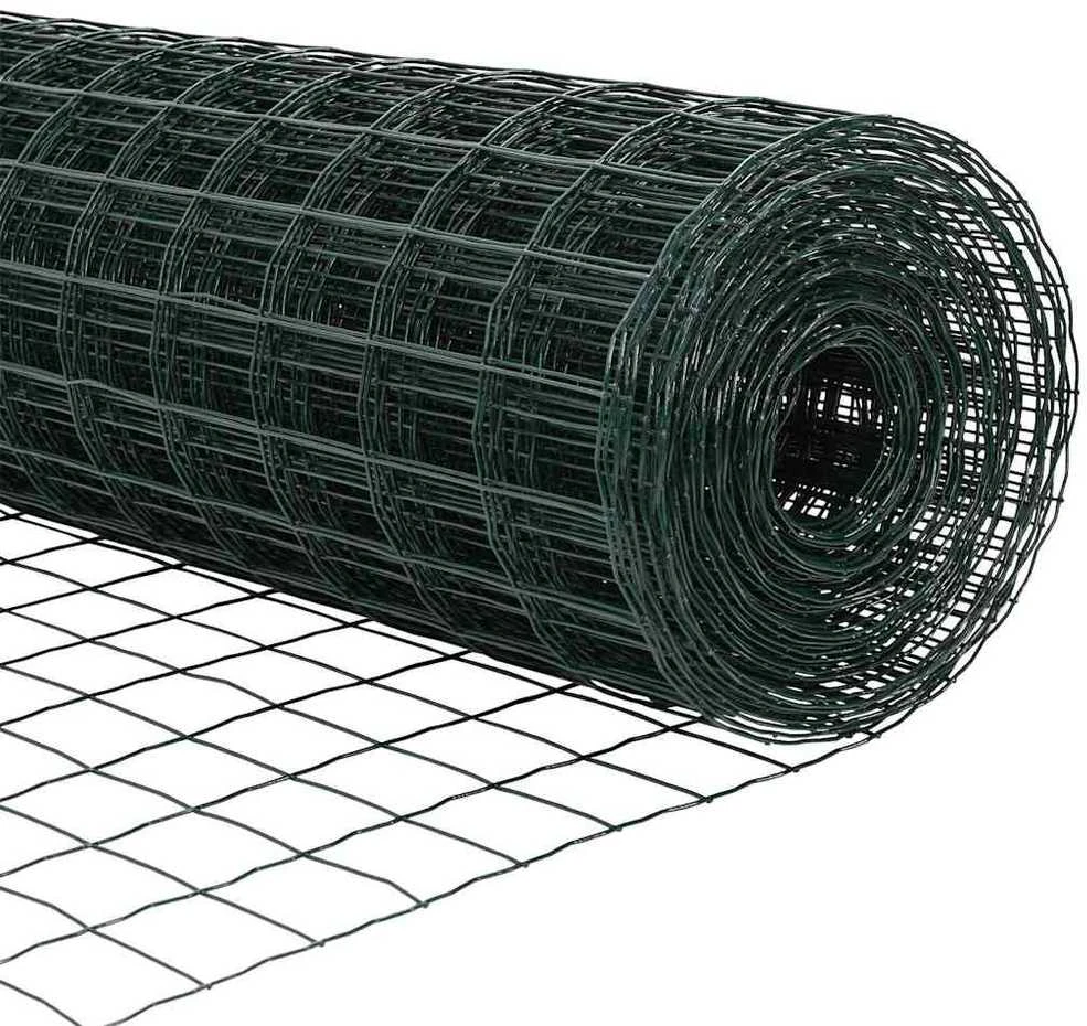 Euro tvoros su stulpu 25 x 0,8 m PVC dengtas plienas Žalia