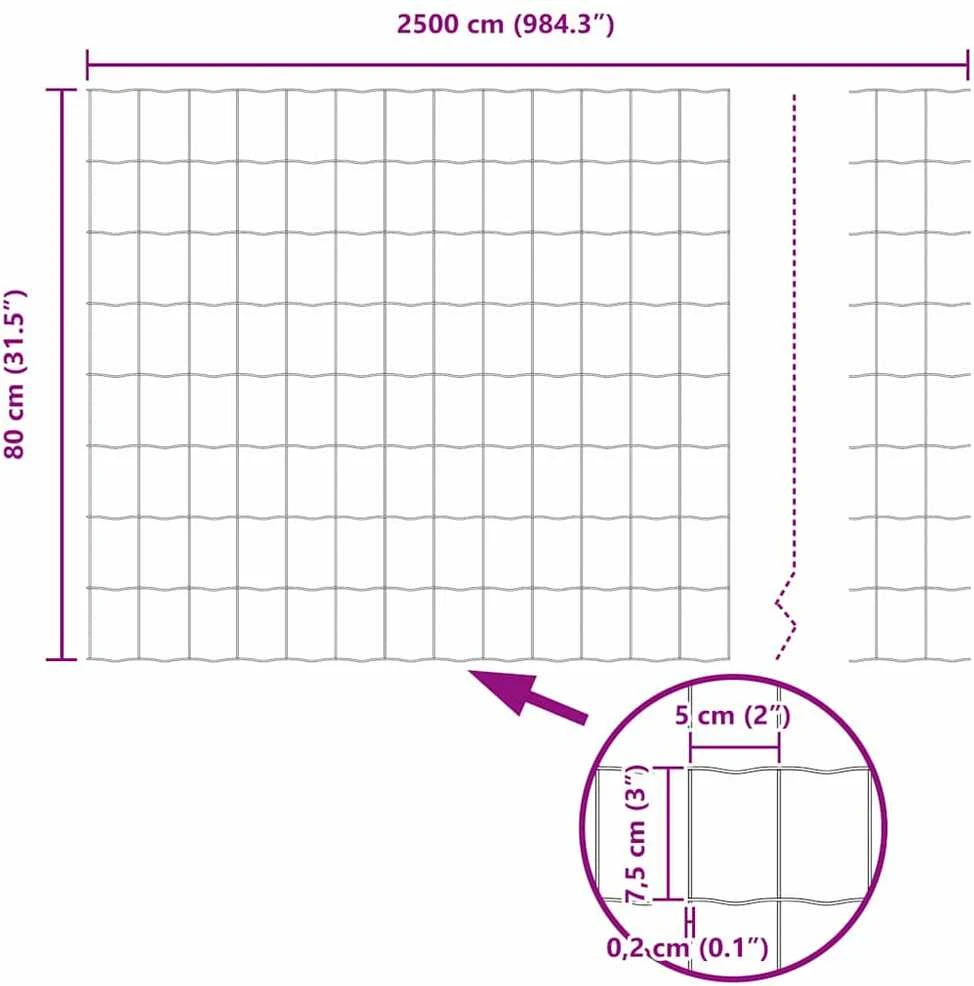 Euro tvoros su stulpu 25 x 0,8 m PVC dengtas plienas Žalia