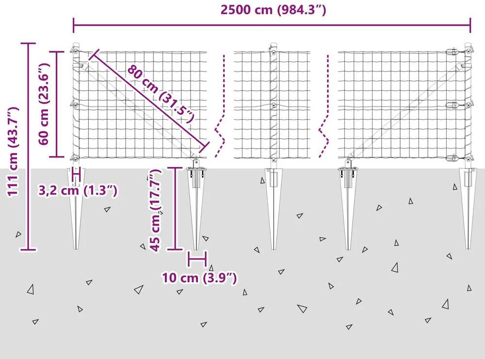 Euro tvora su smeigėmis 25 x 0,6 m PVC dengtas plienas Žalia