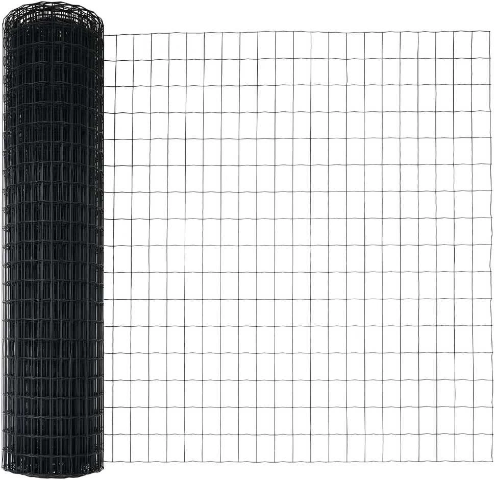 Euro tvoros su stulpu 25 x 1 m PVC dengtas plienas Pilka