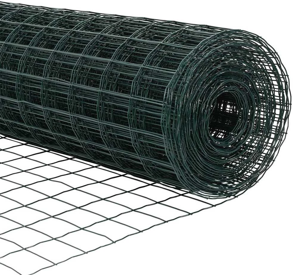 Euro tvoros su stulpu 50 x 0,6 m PVC dengtas plienas Žalia